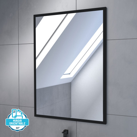 Meuble salle de bain 60 x 80 - finition chene naturel + vasque blanche + miroir - timber 60 - pack15 Aurlane - PACM225