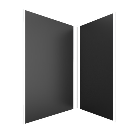 Pack panneaux muraux noir en aluminium avec profilé d'angle et de finition anodise brillant - 90 x 120cm - wall'it noir 90x120