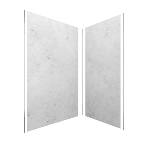 Pack panneaux muraux beton clair en composite avec profilé d'angle et de finition chrome - 90 x 120cm - stone'it light grey 90x120