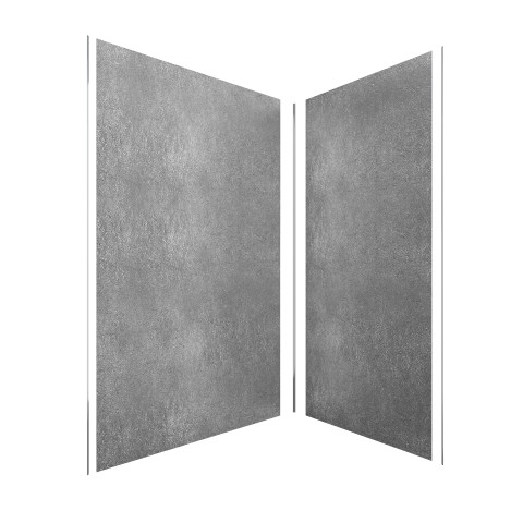 Pack panneaux muraux effet pierre grise en composite avec profilé d'angle et de finition chrome - 90 x 120cm - stone'it silver grey 90x120