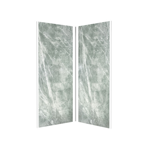 Pack panneaux muraux + profilé d'angle chrome + 2 profilés de finition chrome - 90x210 - ice green 90 Aurlane - PACP251