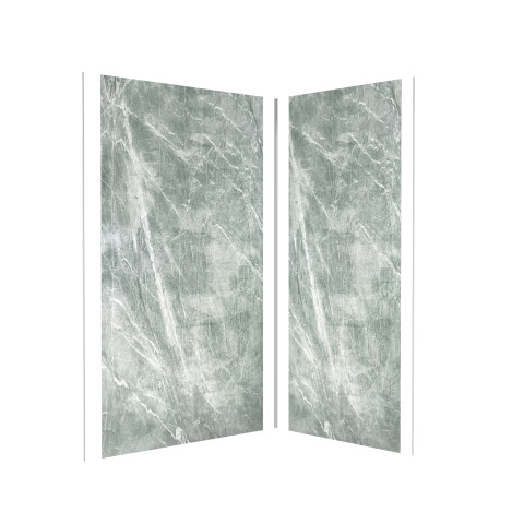 Pack panneaux muraux + profilé d'angle chrome + 2 profilés de finition chrome - 120x90x210 - ice green 120