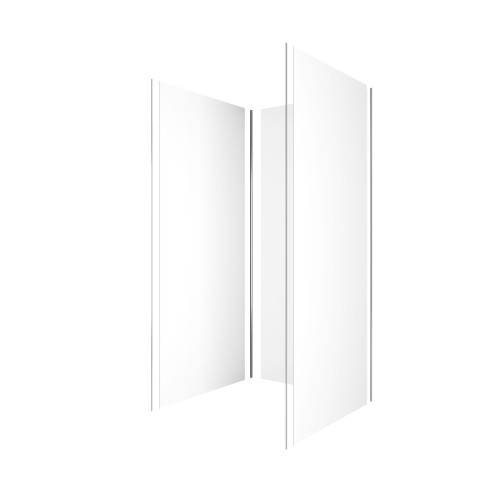 Pack 3 panneaux muraux en aluminium blanc de 90x210 cm avec profilés de finitions et d'angles chrome Aurlane - PACP269