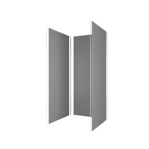 Pack 3 panneaux muraux en aluminium gris de 90x210 cm avec profilés de finitions et d'angles chrome Aurlane - PACP270
