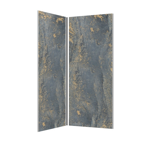 2 panneaux muraux pierre 90x210cm 'venus' + profilés d'angle et finition noirs - stone'it Aurlane - PACP276