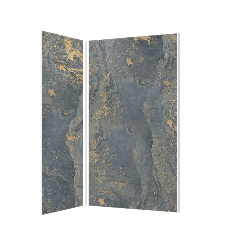 2 panneaux muraux pierre 90+120x210cm 'venus' + profilés d'angle et finition chromés - stone'it Aurlane - PACP277