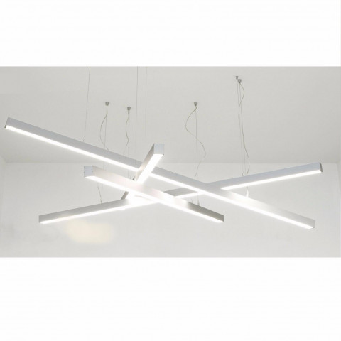Réglette led 48w 120x7cm suspendue alu - couleur eclairage au choix