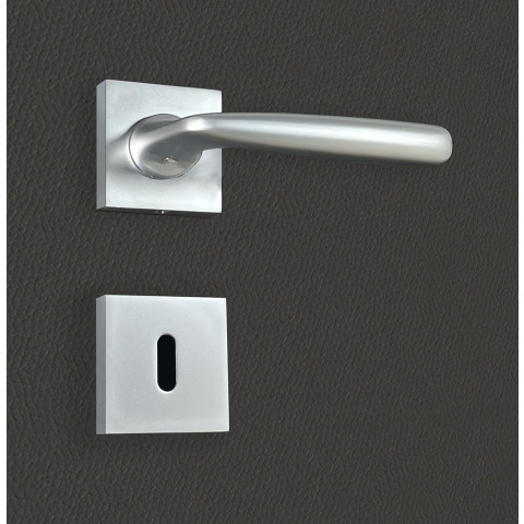 Poignée de porte design à clé finition aspect chrome mat anita - katchmee