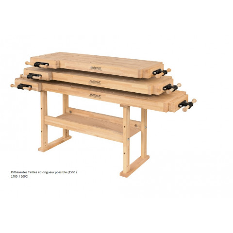 Etabli de bois (hêtre stratifié haute qualité) longueur 170 cm  advanced 1700