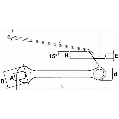 Clé mixte contre-coudee 38 mm sam - 5338l