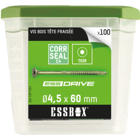 Vis ESSBOX SCELL-IT à bois - Ø4,5 mm x 60 mm - Boite de 100 - EX-1371101
