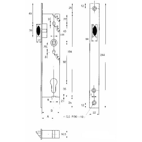 Coffre 1 point STREMLER spécial gâche électrique - 2241-36