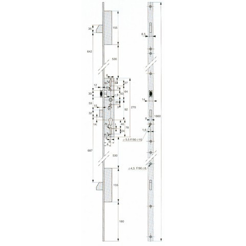 Coffre tetiere filante 3pt a26 u24x6 cof41 2 tour de cle 6370-41-0a