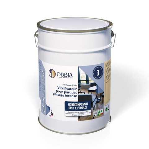 Vitrificateur à l'eau 1L Satiné OBBIA pour parquet passage intense - OVCL1ST