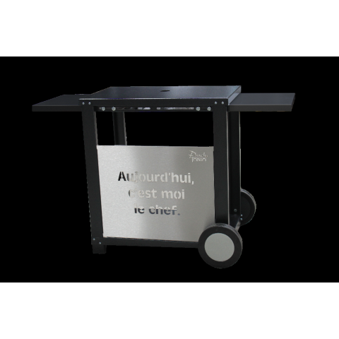Chariot pour plancha 1 ou 2 feux - Tablettes coulissantes - Epoxy - DSAP001