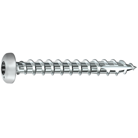 Vis bois Rocket torx à tête ronde filetage total VYNEX - acier zingué - Ø5.0 x 50 mm - boîte 500 - 351400025225