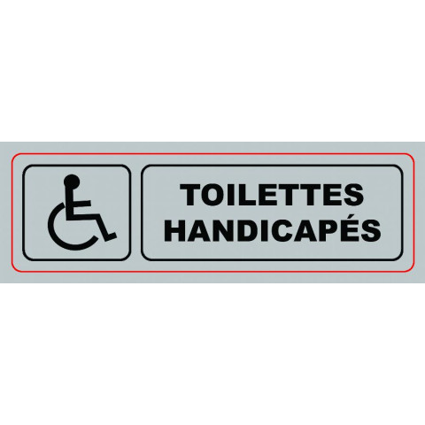 Plaque VISO - Toilettes Handicapés - 170 x 50 mm - S34
