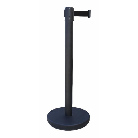 Poteau de guidage à sangle 2m VISO - hauteur 910 mm - sangle noire - RECO2BKBK