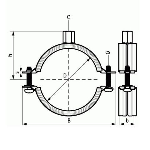 Colliers 2S avec isogaine WALRAVEN M8/10 Ø138-144 mm - Caoutchouc EPDM - 33435144