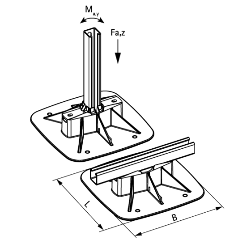 Pieds supports WALRAVEN BIS Yéti - Support simple 335 x 335 + tapis - 67685201