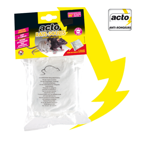 Acto rats-souris appât avoine - 7 sachets de 20 grs