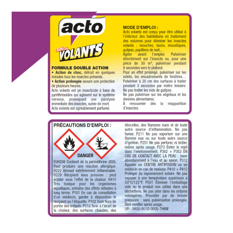 Acto special volants double action - aérosol de 400 ml