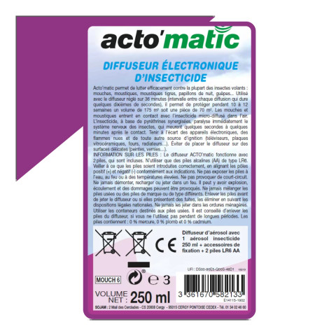 Acto'matic  diffuseur électronique : la solution ultime contre mouches et moustiques