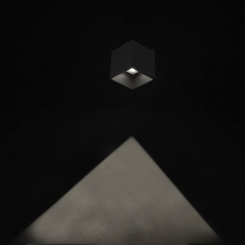 Applique cubus, aluminium et verre, blanc