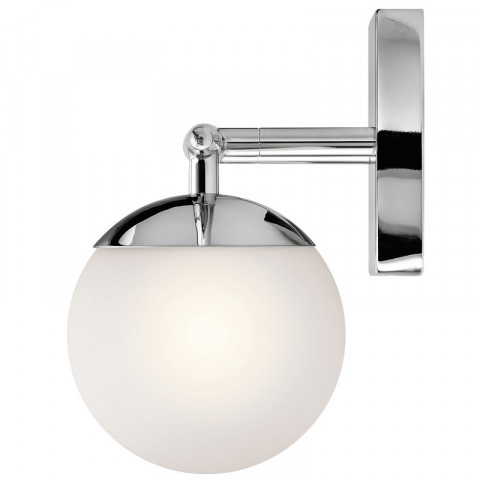 Applique jasper, chrome poli, verre opale, 2 led
