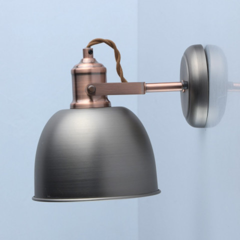 Applique murale grise industrial 1 ampoule 22 cm