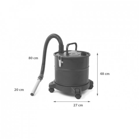 Aspirateur vide cendres cheminée - poêle - Hepa 1200W 20L roulettes