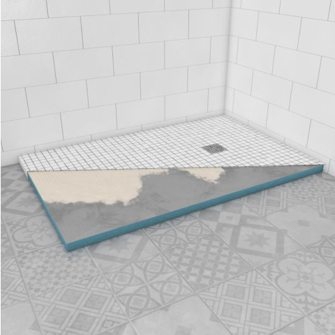 Bac receveur de douche à carreler 90x140cm recoupable sur mesure pour douche à l’italienne Aurlane - FAC053
