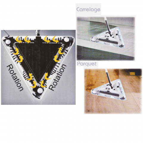 Balai triangulaire rechargeable