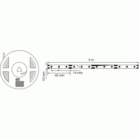 Bande led soup 5m 7.8w/m 3000k 12v