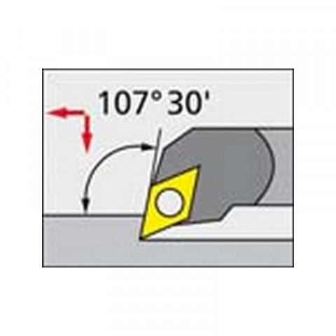 Barre d'alésage ISO 107,5° A..-SDQCR/L, à arrosage interne, Désignation : A12L SDQCR 07, Ø queue - dg7 12 mm, Dimensions Ø min. 18 mm