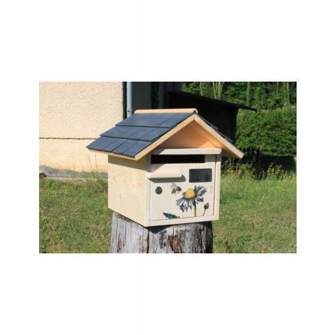 Boîte aux lettres en bois créastuce : l'abeille butine (1 porte prestige)