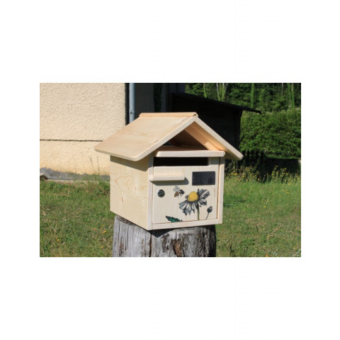 Boîte aux lettres en bois créastuce : l'abeille butine (1 porte)