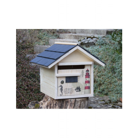 Boîte aux lettres en bois créastuce : nautilus (1 porte prestige)