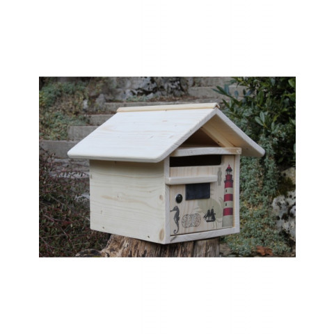 Boîte aux lettres en bois créastuce : nautilus (1 porte)