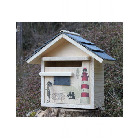 Boîte aux lettres en bois créastuce : nautilus (courte prestige)
