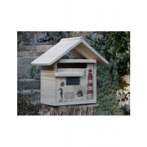 Boîte aux lettres en bois créastuce : nautilus (courte)