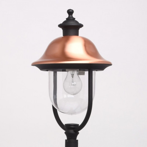 Borne d'extérieur noire street 1 ampoule 126 cm