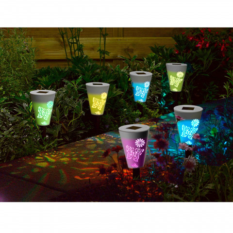 Borne décorative 2 leds 1couleur et 1blanc