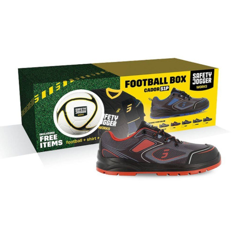 Promobox - Chaussures de sécurité s1p cador avec ballon de foot, maillot de football et chaussettes - Pointure et couleur au choix