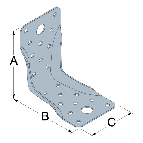 Equerre renforcée 9015 100 ABR - Carton de 50 - Dimensions au choix