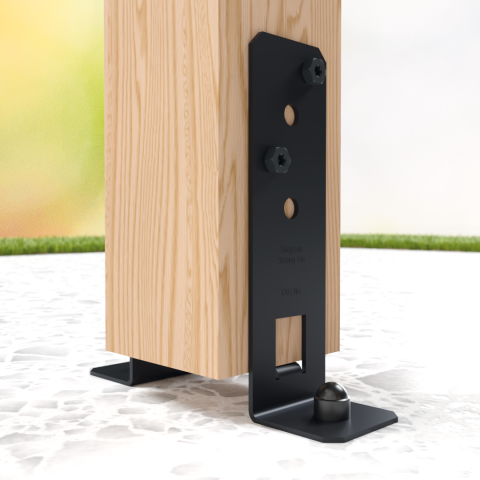 Pied de poteau réglable en largeur - Finition noire - Carton de 20 - PPG60/25PB