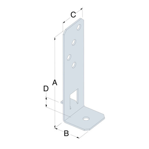 Pied de poteau de jardin réglable en largeur - Carton de 20 - PPG60/25