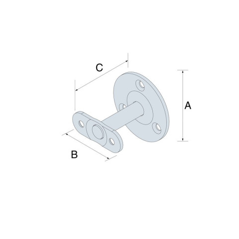 Supports de rampe coudé ou droit - Carton de 20 - Dimensions au choix