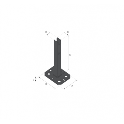 Pied de poteau tubulaire TPB195 pour petites structures