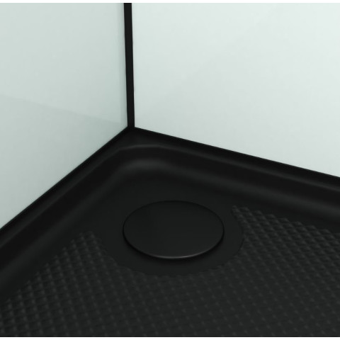 Cabine de douche intégrale 80x80x200 cm carrée - Portes coulissantes - Receveur Noir Mat - ELEMENTARY Aurlane - CAB289
